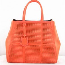 Fendi 2Jours Orange Saffiiano Leather Clinch Bolt Bag