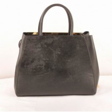 Fendi 2jours Black Cross Veins/Ferrari Leather Medium Bag