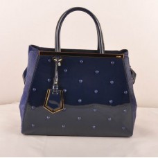 Fendi 2jours Blue Patent Leather/Horsehair Leather Bag Fendi 2jours Blue Patent Leather/Horsehair Leather Bag