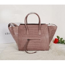 Celine Grey Boston Croco Leather Bag