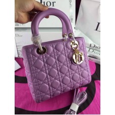 Replica Dior Lady Totes Genuine Leather Purple Handbag