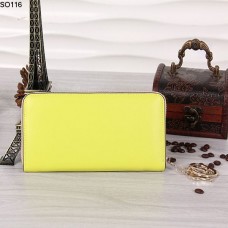 Christian Dior Lemon Yellow Zipper Wallet 116