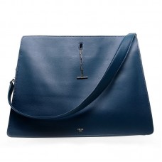 Celine Original Leather Shoulder Bag Dark Blue 3355