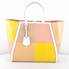 Fendi 2Jours Multicolor Apricot Ferrari Leather Bag