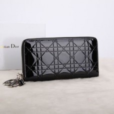 Dior Escapade Wallet In Patent Leahter D0811 Black
