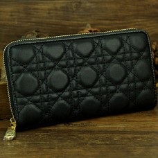 Lady Dior Escapade Wallet Sheepskin Leahter D0082 Black