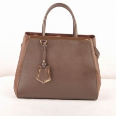 Fendi 2jours Dark Coffee Cross Veins/Ferrari Leather Medium Bag Fendi 2jours Dark Coffee Cross Veins/Ferrari Leather Medium Bag