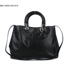 Dior Diorissimo Bag Black Nappa Leather (Silvery Hardware) 9627