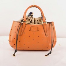 Fendi B Fab Orange Ferrari Leather Perforated Bag Medium Top-handle Bag