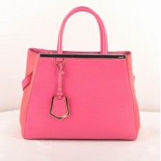 Fendi 2jours Peach Calfskin Leather/Horsehair Leather Medium Bag
