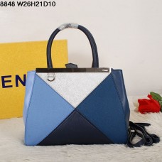 Fendi 2Jours Multicolor Sapphire Blue Ferrari Leather Bag 8848