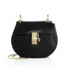 Chloe Drew Small Leather Shoulder Bag Black