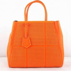 Fendi 2Jours Orange Saffiiano Leather Clinch Bolt Bag