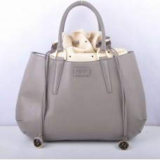 Fendi B Fab Grey Deerskin Leather Large Top-handle Bag