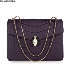 Bvlgari Serpenti GM Bag Calfskin Leather in Purple