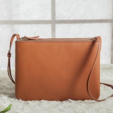Celine Large Trio Crossbody Bag In Brown Calfskin Celine Large Trio Crossbody Bag In Brown Calfskin