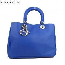 Dior Diorissimo Jumbo Bag Sapphire Blue Nappa Leather (Silvery Hardware) 18373 Dior Diorissimo Jumbo Bag Sapphire Blue Nappa Leather (Silvery Hardware) 18373
