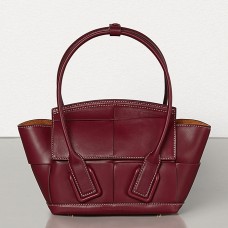 Bottega Veneta Mini Arco 29 Bag In Bordeaux Weave Calfskin Bottega Veneta Mini Arco 29 Bag In Bordeaux Weave Calfskin