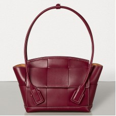 Bottega Veneta Arco 33 Intrecciato Bag In Bordeaux Calfskin