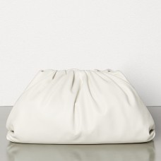 Bottega Veneta The Pouch Clutch In White Calfskin Bottega Veneta The Pouch Clutch In White Calfskin