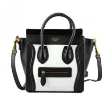 Celine Small Luggage Tote Black White Bags