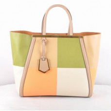 Fendi 2Jours Multicolor Yellow Ferrari Leather Bag Fendi 2Jours Multicolor Yellow Ferrari Leather Bag