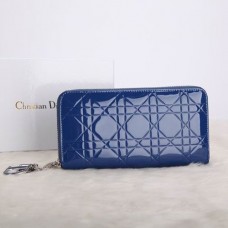 Dior Escapade Wallet In Patent Leahter D0811 RoyalBlue