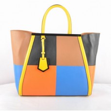 Fendi 2Jours Multicolor Black Ferrari Leather Bag