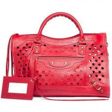 Balenciaga City Polka Dots Red