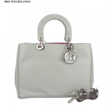Dior Diorissimo Small Bag Grey Nappa Leather (Silvery Hardware) 8001 Dior Diorissimo Small Bag Grey Nappa Leather (Silvery Hardware) 8001