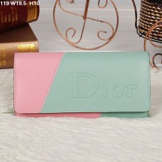 Christian Dior Multicolor Light Green/Light Pink Flap Wallet 119