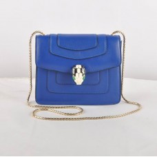 Bvlgari Serpenti Original Leather Shoulder Bag Blue 604