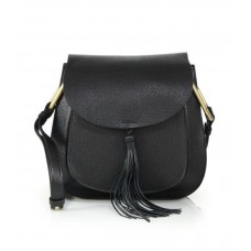 Chloe Hudson Medium Tasseled Leather Crossbody Bag Black