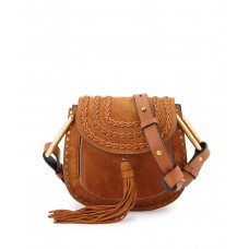Chloe Hudson Mini Suede Shoulder Bag Caramel