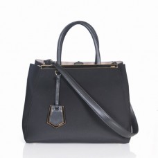 Fendi 2Jours Black Canvas Top-handle Bag
