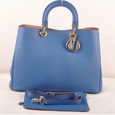 Dior Diorissimo Jumbo Bag Blue Original Leather (Golden Hardware) 602