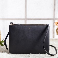 Celine Large Trio Crossbody Bag In Black Calfskin Celine Large Trio Crossbody Bag In Black Calfskin