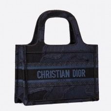 Dior Mini Book Tote Bag In Blue Camouflage Canvas Dior Mini Book Tote Bag In Blue Camouflage Canvas
