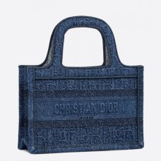 Dior Mini Book Tote Bag In Denim Blue Oblique Canvas Dior Mini Book Tote Bag In Denim Blue Oblique Canvas
