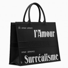 Dior Surrealism Book Tote In Black Printed Calfskin Dior Surrealism Book Tote In Black Printed Calfskin