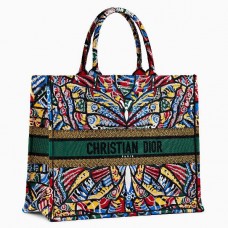 Dior Butterfly Book Tote In Multicolor Embroidered Canvas Dior Butterfly Book Tote In Multicolor Embroidered Canvas