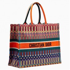 Dior Book Tote In Multi-coloured Embroidered Canvas Dior Book Tote In Multi-coloured Embroidered Canvas