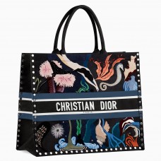 Dior Book Tote In Multicolor Water Element Hand-painted Dior Book Tote In Multicolor Water Element Hand-painted