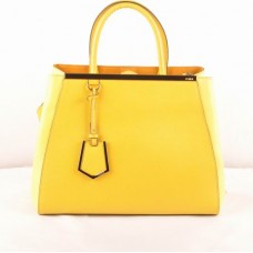 Fendi 2jours Yellow Cross Veins/Ferrari Leather Medium Bag