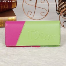 Christian Dior Multicolor Lime/Peach Flap Wallet 119