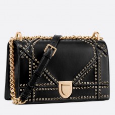 Dior Diorama Bag In Black Eyelets Lambskin Dior Diorama Bag In Black Eyelets Lambskin
