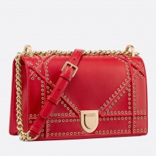 Dior Diorama Bag In Red Eyelets Lambskin Dior Diorama Bag In Red Eyelets Lambskin