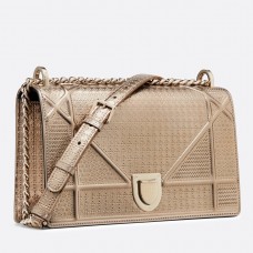 Dior Diorama Bag In Champagne Metallic Calfskin Dior Diorama Bag In Champagne Metallic Calfskin