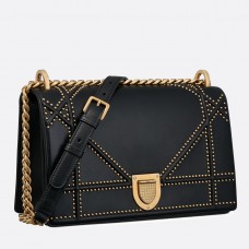 Dior Diorama Bag In Black Studded Lambskin Dior Diorama Bag In Black Studded Lambskin