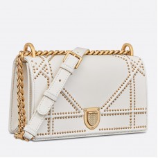 Dior Diorama Bag In White Studded Lambskin Dior Diorama Bag In White Studded Lambskin